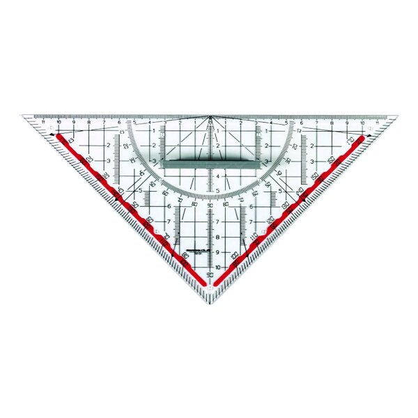 DUO Technisches Zeichendreieck 250 mm, Kunststoff, abnehmbarer Griff