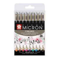 Pigmentliner Pigma Micron 0,45 mm - 9er Set farblich...