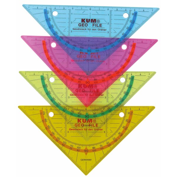 Geometriedreieck 16cm abheftbar GEO File 261 - Hohe Stabilität, keine abgebrochenen Ecken und Kanten