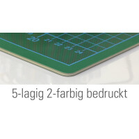 Schneidematte Profi 3 mm stark, 5-lagig, 60 x 45 cm, grün/schwarz, beidseitig bedruckt