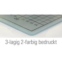 Schneidematte Profi 3 mm stark, 3-lagig, 30 x 22 cm, transparent, einseitig bedruckt