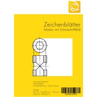 Schulzeichenkarton blanko A4 mit Rand und Schriftfeld, 20...